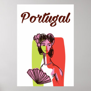 Póster cartel de vacaciones de estilo vintage de Portugal