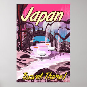 Póster cartel de vacaciones de jardines de dibujos animad