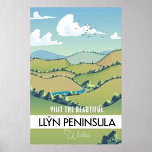 Póster Cartel de vacaciones de la península de Llŷn en Ga