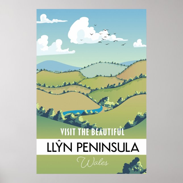 Póster Cartel de vacaciones de la península de Llŷn en Ga (Frente)