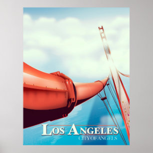 Póster Cartel de vacaciones de Los Ángeles "ciudad de los