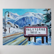 Cartel de Val d’Isère Pintura – Alpes franceses