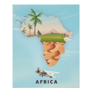 Póster Cartel de viaje a África