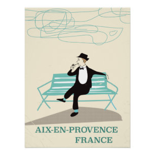 Póster Cartel de viaje a Aix-en-Provence Francia