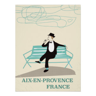 Póster Cartel de viaje a Aix-en-Provence Francia