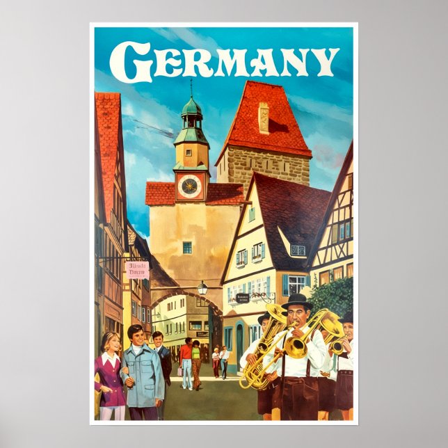 Póster Cartel de viaje a Alemania (Frente)