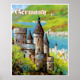 Póster Cartel de viaje a Alemania