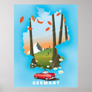 Póster Cartel de viaje a Alemania.
