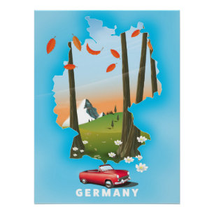 Póster Cartel de viaje a Alemania.