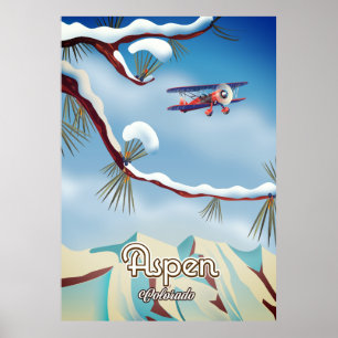 Póster Cartel de viaje a Aspen Colorado