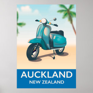 Póster Cartel de viaje a Auckland Nueva Zelanda