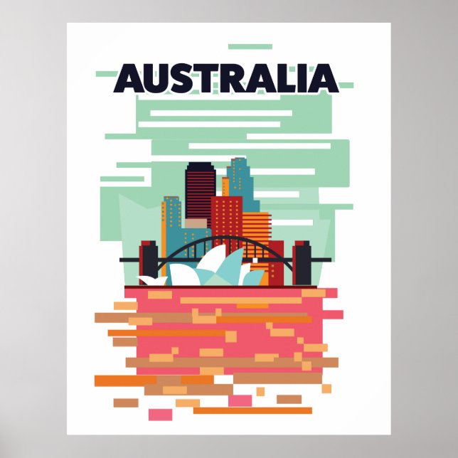 Póster Cartel de viaje a Australia (Frente)