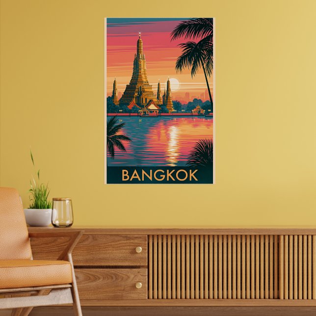 Póster Cartel de viaje a Bangkok, Tailandia (Salón 2)