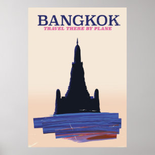 Póster Cartel de viaje a Bangkok Wat Poh