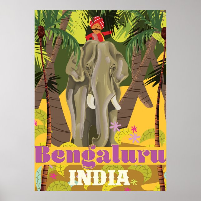 Póster Cartel de viaje a Bengaluru, India (Frente)