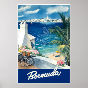 Póster Cartel de viaje a Bermudas