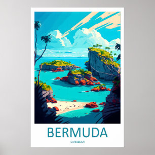 Póster Cartel de viaje a Bermudas Caribe 1