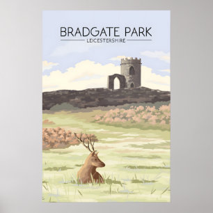 Póster Cartel de viaje a Bradgate Park Leicestershire