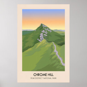 Póster Cartel de viaje a Chrome Hill Peak District