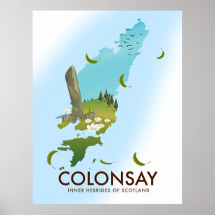 Póster Cartel de viaje a Colonsay Inner Hebrides de Escoc