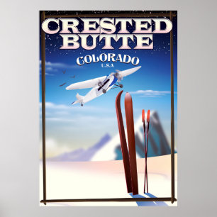 Póster Cartel de viaje a Crested Butte Colorado