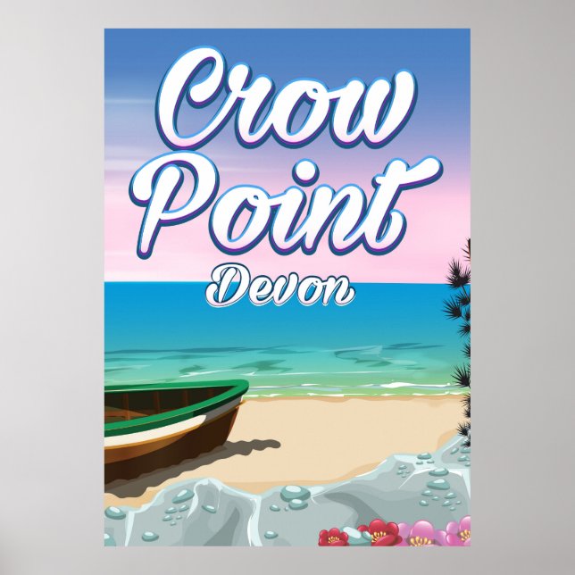 Póster Cartel de viaje a Crow Point, Devon (Frente)