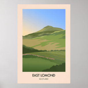 Póster Cartel de viaje a East Lomond Escocia