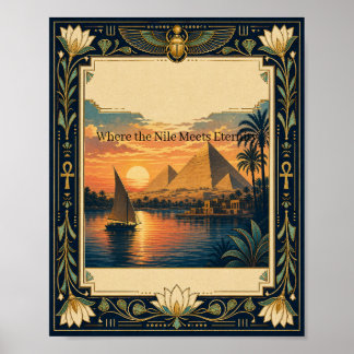 Póster Cartel de viaje a Egipto | Donde el Nilo se encuen