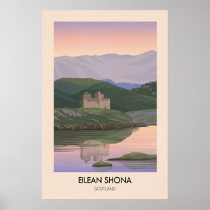 Póster Cartel de viaje a Eilean Shona Escocia