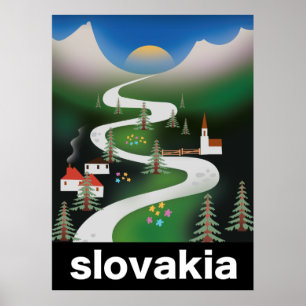 Póster cartel de viaje a Eslovaquia