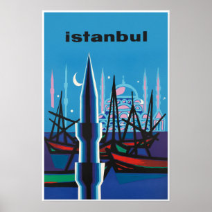 Póster Cartel de viaje a Estambul