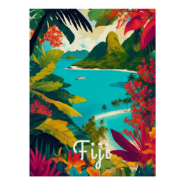 Póster Cartel de viaje a Fiji
