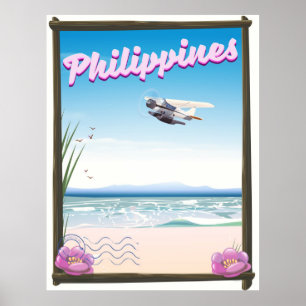 Póster Cartel de viaje a Filipinas