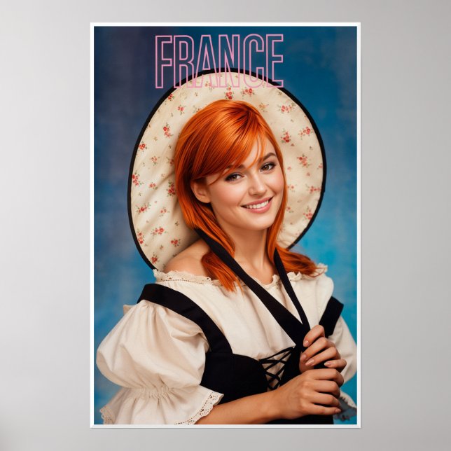 Póster Cartel de viaje a Francia (Frente)