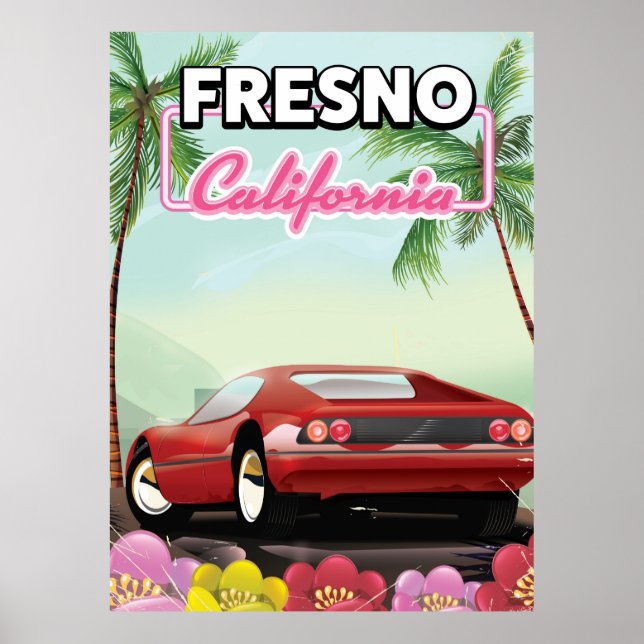 Póster Cartel de viaje a Fresno California (Frente)