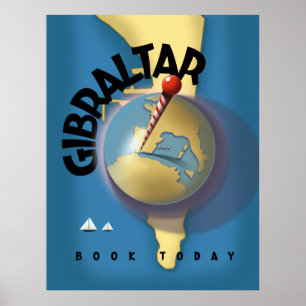 Póster cartel de viaje a Gibraltar
