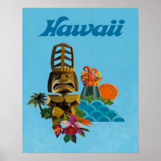 Póster cartel de viaje a Hawaii