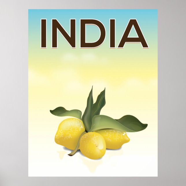 Póster Cartel de viaje a India Lemon (Frente)
