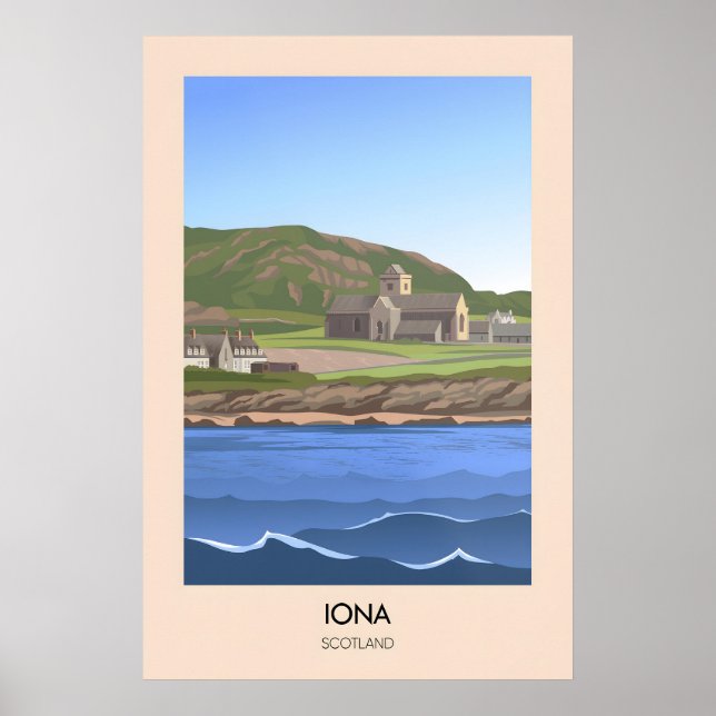 Póster Cartel de viaje a Iona Escocia (Frente)