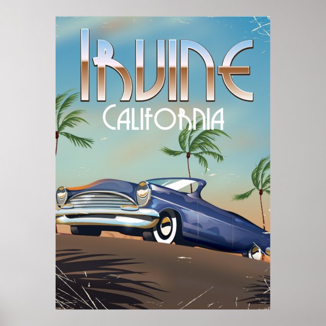 Póster Cartel de viaje a Irvine California (Frente)