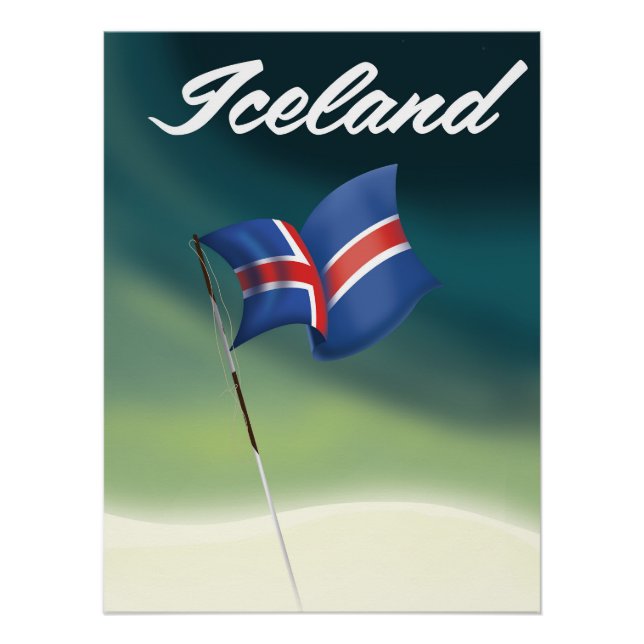 Póster cartel de viaje a Islandia (Anverso)