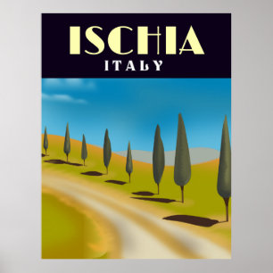 Póster cartel de viaje a Isquia Italia