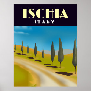 Póster cartel de viaje a Isquia Italia