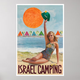 Póster Cartel de viaje a Israel Cartel retro de camping V
