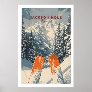 Póster Cartel de viaje a Jackson Hole - Wyoming 1