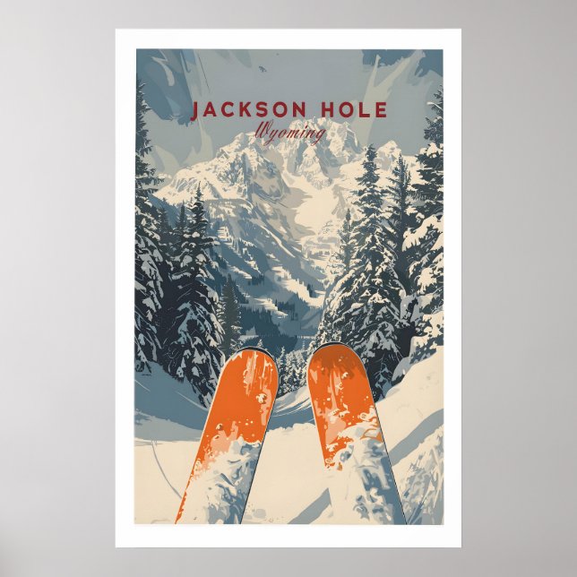 Póster Cartel de viaje a Jackson Hole - Wyoming 1 (Frente)