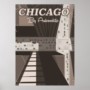 Póster cartel de viaje a la ciudad de Chicago