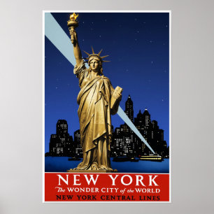 Póster cartel de viaje a la ciudad de Nueva York