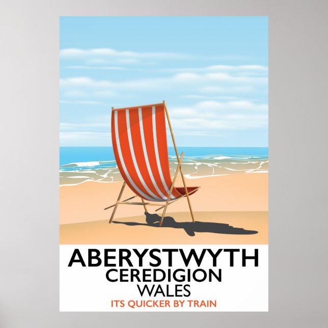 Póster Cartel de viaje a la costa de Aberystwyth Gales (Frente)