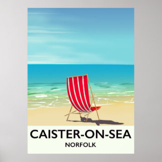 Póster Cartel de viaje a la costa de Caister-on-Sea